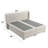 Queen Bed w/Storage, Beige Chenille