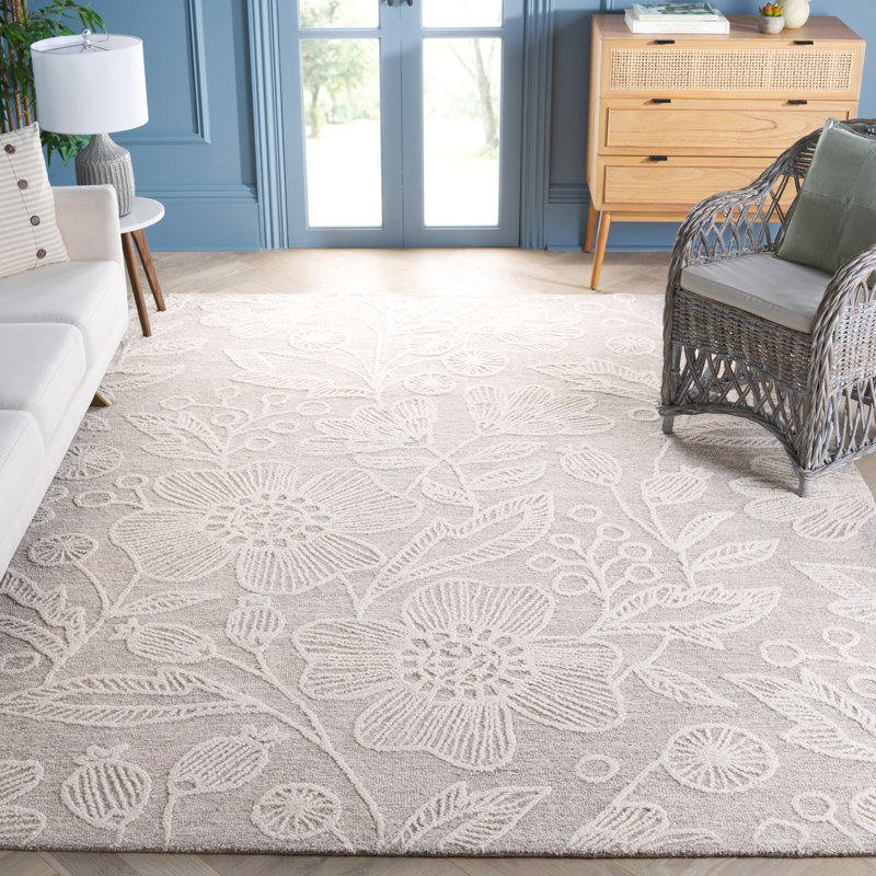 Jardin Hand Tufted Wool Floral Rug, Rectangle 8' x 10'