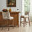 Upholstered Farmhouse Bar Stools, 26" Counter Barstools With Wood Legs For Kitchen Island/Breakfast Bar/Home Pub Set of 2-1259394260