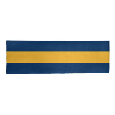 Tapis à rayures bleu marine/doré