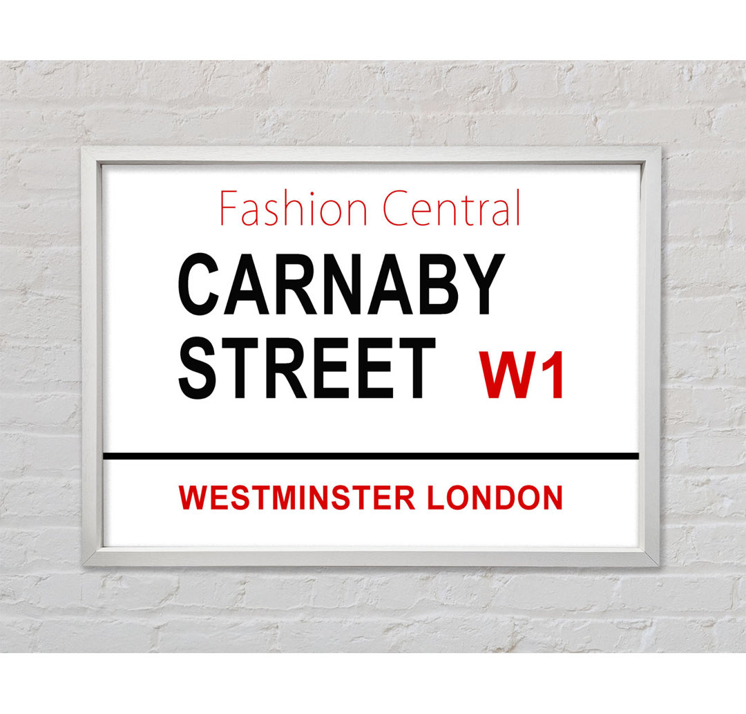 Carnaby Street Signs - Einzelbildrahmen Typografie auf Leinwand