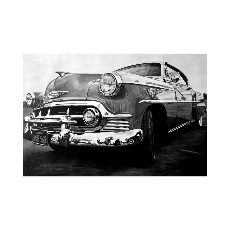 American Dream Car I BW by J.Bello Studio - Wrapped Canvas Print, 20.32 cm H x 30.48 cm W