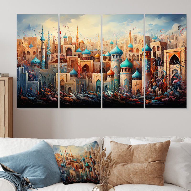 4 pièces d'art mural, H 32 po x l 64 po