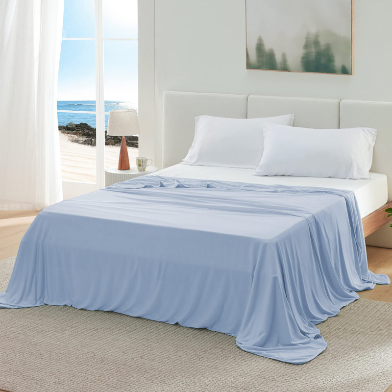 Couvre-lit rafraîchissant pour les dormeurs chauds, literie d'été froide et froide Ice-Chill Thin, Bleu clair, Simple
