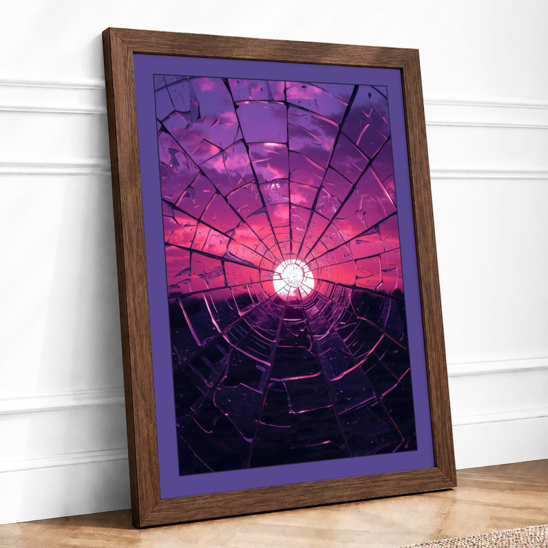 Tunnel to Light Modern - Framed Print, A2 - 59.4 x 42.0 cm, Walnut