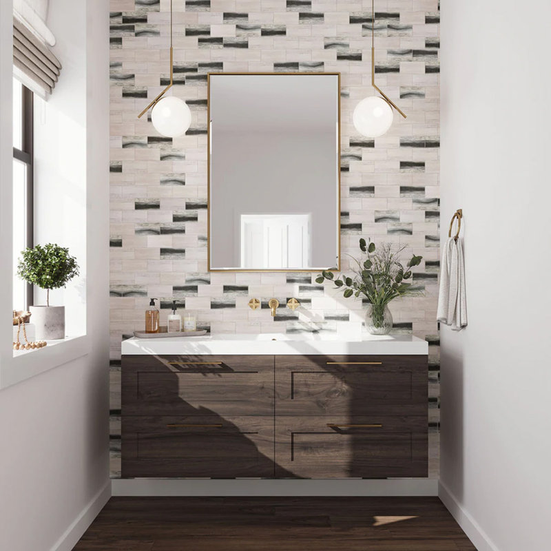Aloha 2.75 in. x 5.7 in. Matte Tile, Gray Wood