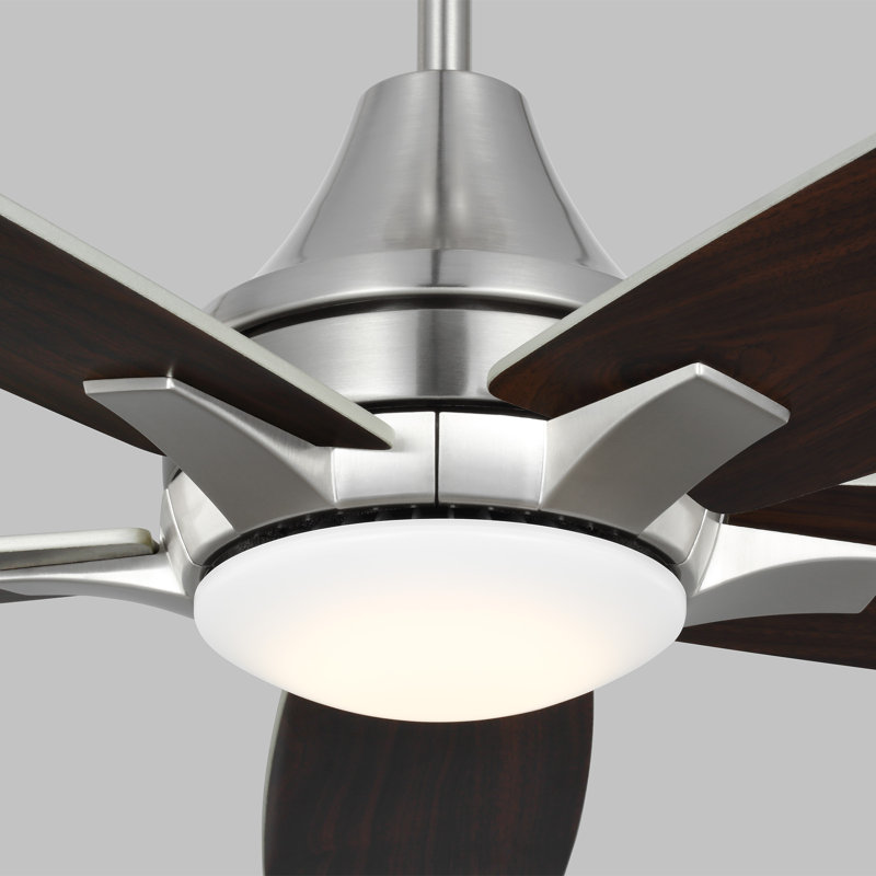 Melva 52'' Ceiling Fan with LED Lights, Brushed Silver