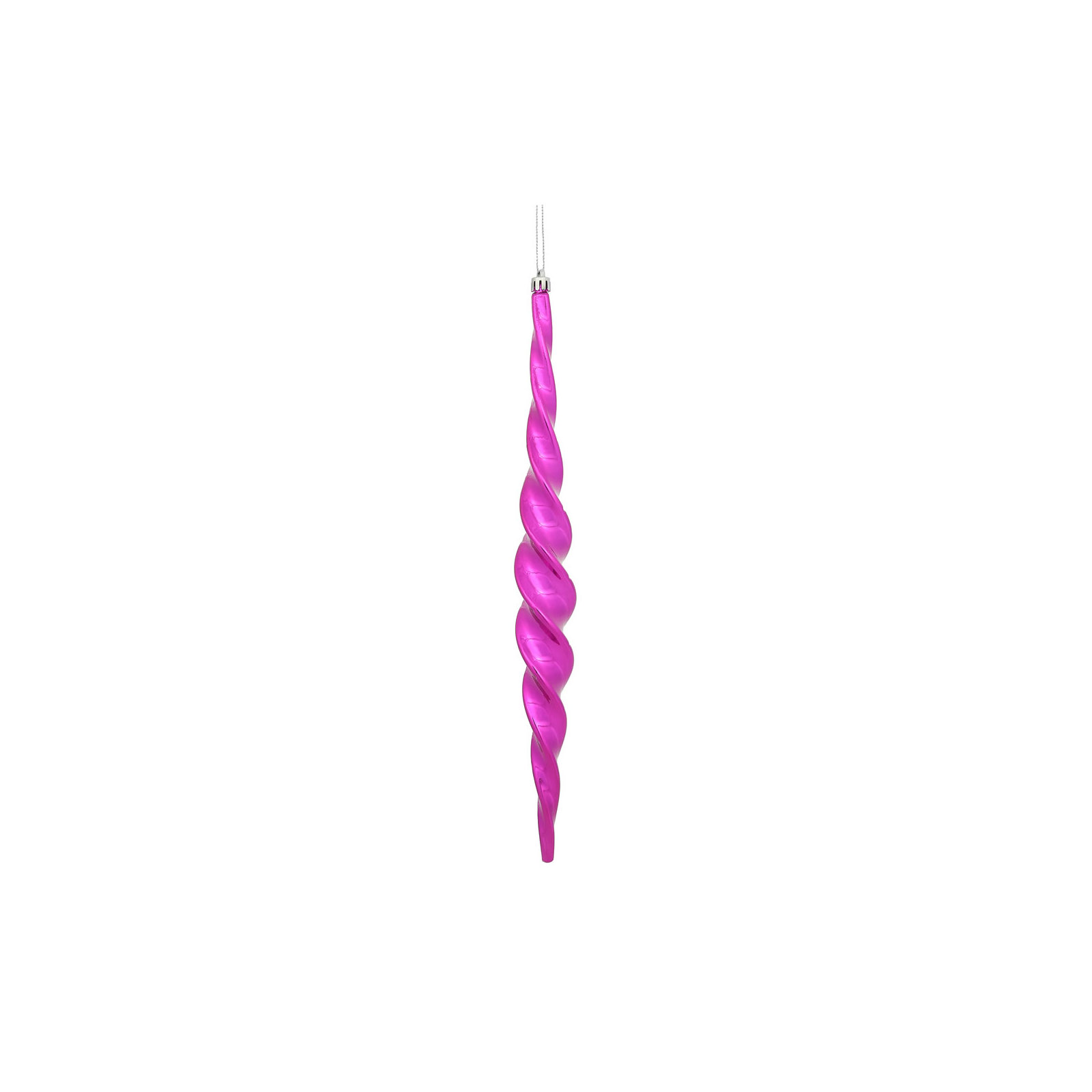 Shiny Spiral Icicle Christmas Ornament, Fuchsia