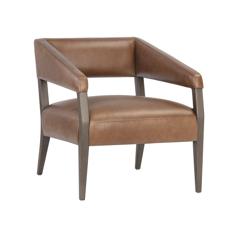 Carlyle Lounge Chair, Brown Genuine Leather
