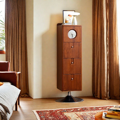 European style solid wood rotating bookcase