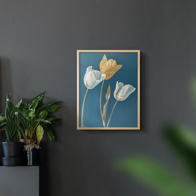 Série FLORAL CXLV - reproduction encadrée de qualité supérieure - prête à être accrochée - aucun clou requis