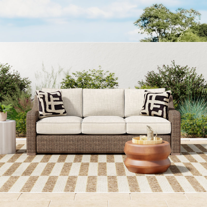 Danny 82.25" Wicker Outdoor Sofa