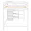 Lit mezzanine blanc avec garde-robe et escalier intégrés - Fabrication en pin pour rangement pleine grandeur dans une chambre à coucher-1603272769