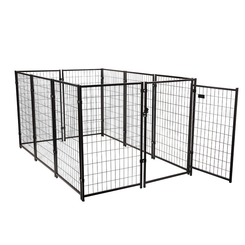 Grande clôture 10 pièces pour chien en métal robuste 47 po H