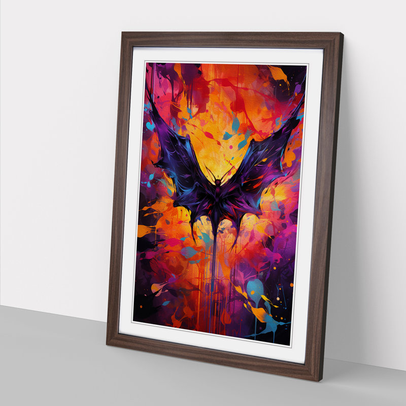 Single Picture Frame Print on Wood, Walnut Framed, 46cm H x 34cm W