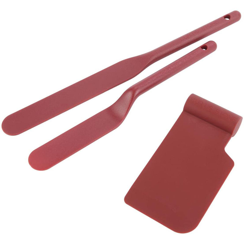 Ensemble de 3 spatules en nylon et grattoir à bol, Bourgogne