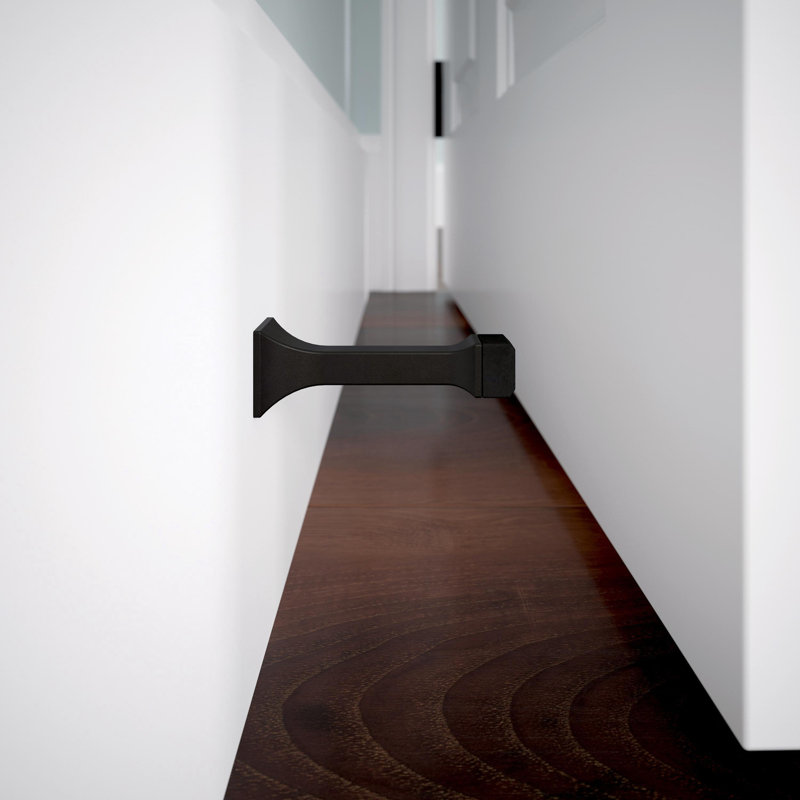 Classic Edge 3 in. (76 mm) Solid Door Stop, Matte Black