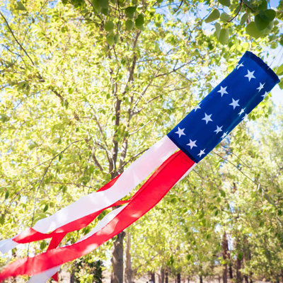 U.S. Stars and Stripes Embroidered Printed Windsock