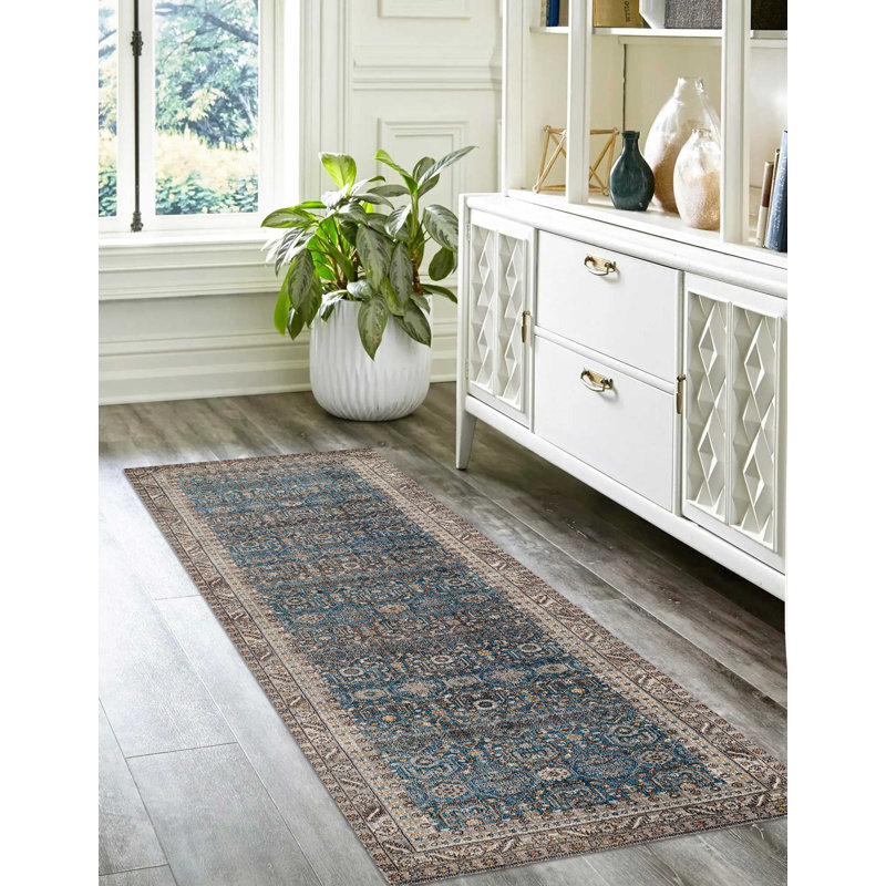 Gianna Blue Rug, Runner 2'6" x 8'