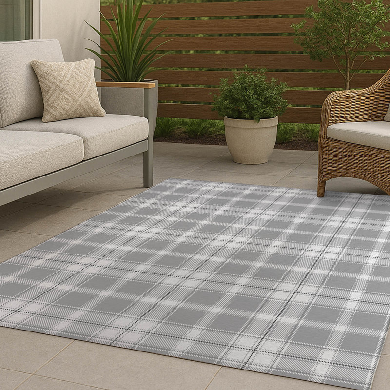 Tapis d'extérieur antidérapant Billy Tartan, Rectangulaire 2 pi x 3 pi