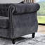 3 + 2 en velours gris - garniture cloutée pour la sophistication, structure de conception classique avec une touche moderne, construction