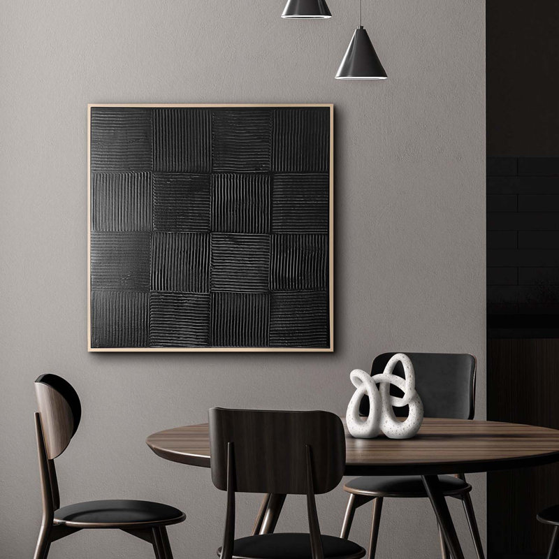 Reproduction d'art texturé encadré Wrought Studio ™ Shadows Over the Plains - 35 po x 35 po