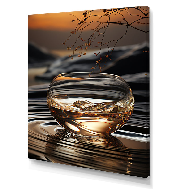 Bronze Brilliance vase harmony - Abstract Still Lifes Wall Art, Wrapped Canvas, 20" H x 12" W x 1" D