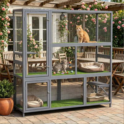 Maison de chat murale en bois