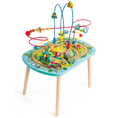 Hape: Twisting Railway Maze Table - Wooden Animal Graphics Maze Toy, Sensory Development & Motor Skills, Brightly Coloured, Toddlers & Kids 18 mo+