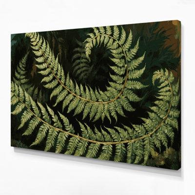 Botanical Osmunda Fern Green Canvas Wall Art