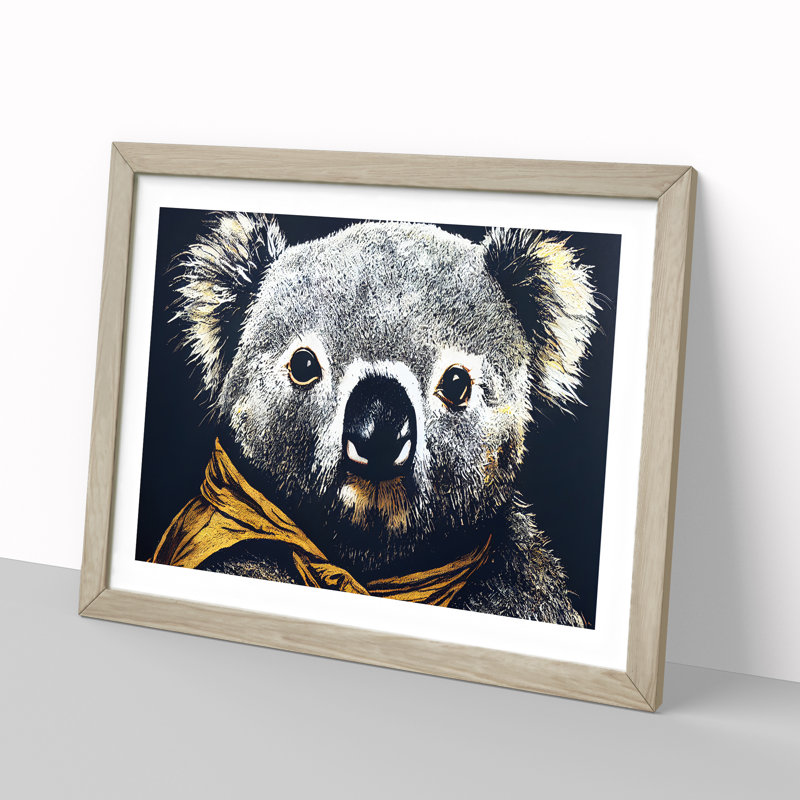 Unbeatable Koala Bear - Framed Print, 46cm H x 64cm W x 2cm D, Oak