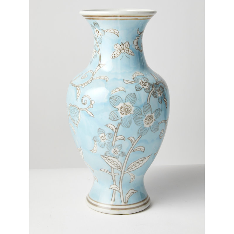 Handmade Ceramic Table Vase, Light Blue