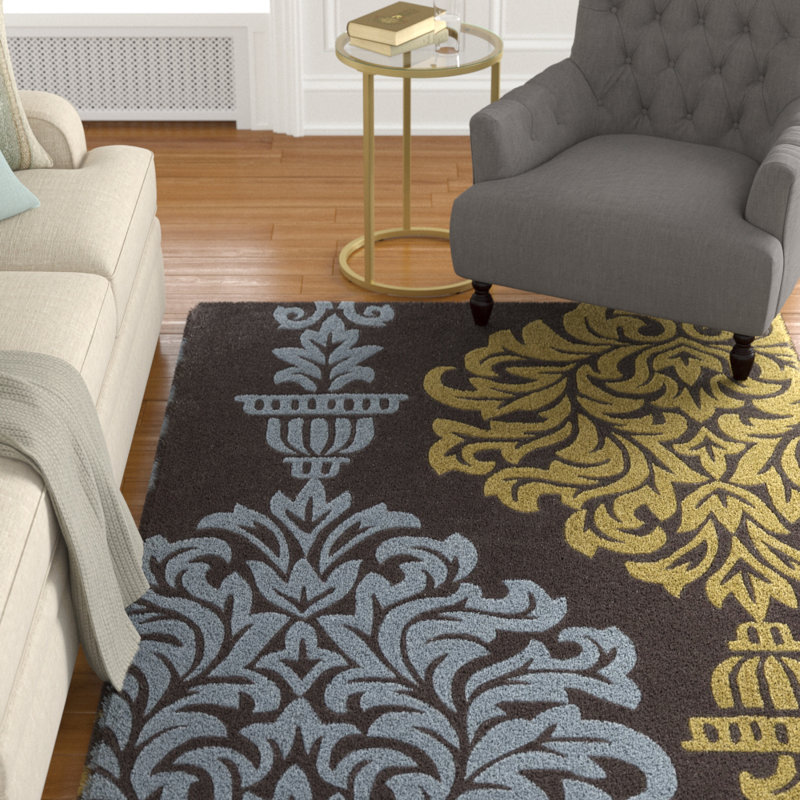 Equelle Hand Tufted Geometric Indoor Rug, Rectangle 5' x 7'