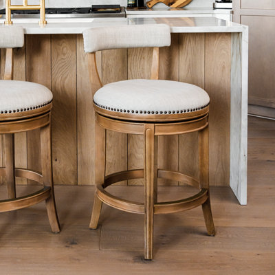 Maven Lane Alexander Stool with Fabric Upholstery
