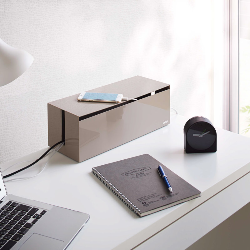 Gray Plastic Lidded Cable Management Box
