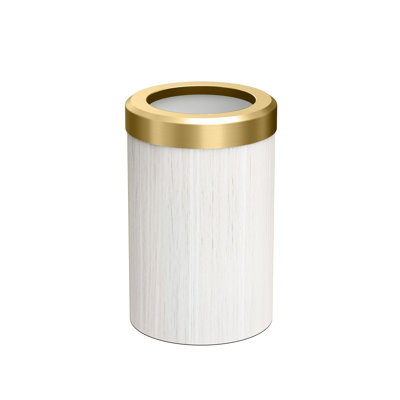 Poubelle ronde en acier inoxydable 2,9 gallons Latitude II | Poubelle à couvercle ouvert avec couvercle amovible et base rembourrée