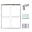 Porte de douche sans cadre Transoli Frederick en verre trempé transparent l 60 po x H 76 po.-62265180