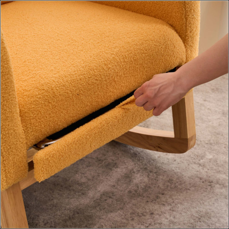 Chaise berçante d'appoint avec repose-pieds, Jaune