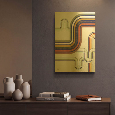 «Retro Subway 1» par Melissa Averinos, art mural en métal doré, 12 po x 16 po