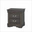 Table de chevet 2 tiroirs gris foncé