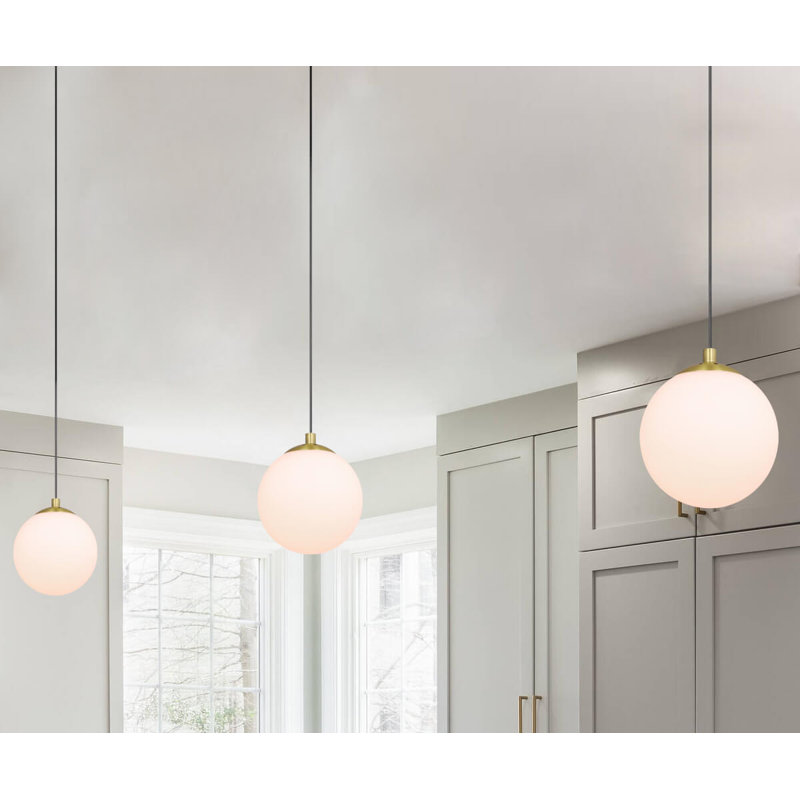Luminaire suspendu 1 lumière Andren, Laiton satiné