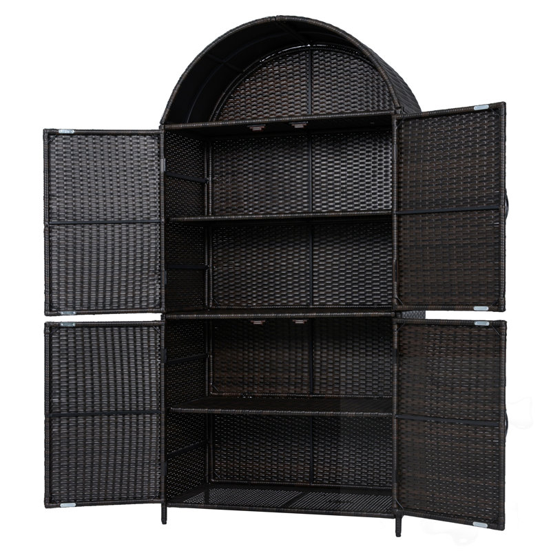 Armoire 4 portes à 4 portes avec tablettes réglables, Marron foncé