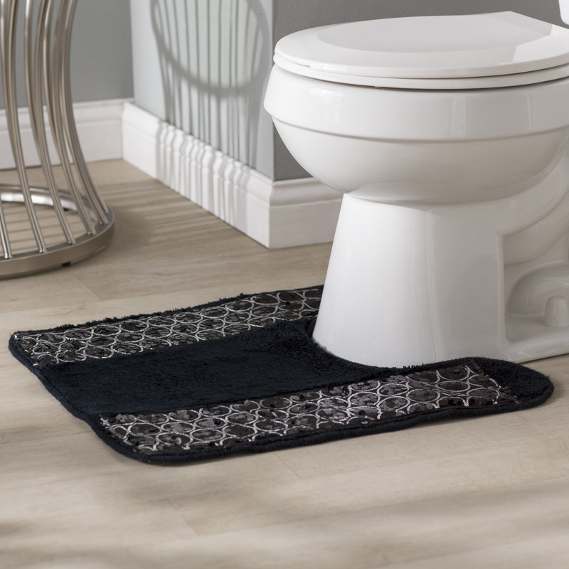 Ced Cotton Blend Non-Slip Contour Mat, Black