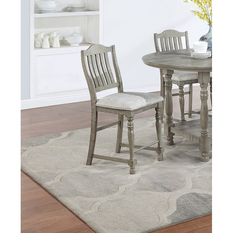 Table de salle à manger 4 x 5 chaises hautes 5 pièces à hauteur de comptoir gris clair