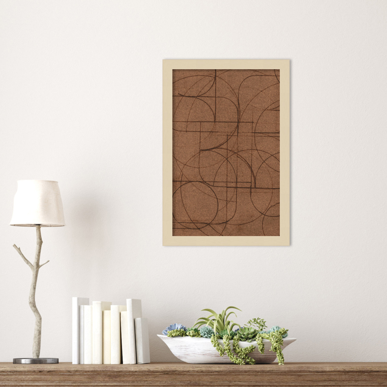 Curved 1 Print by Dan Hobday, 17" H x 12" W, Brown Framed Print without Mat
