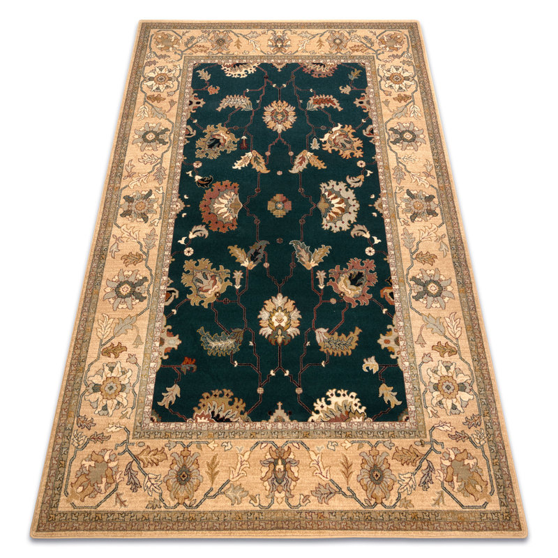 Dethomas Oriental Wool Area Rug, Beige/Blue, Rectangular 200 x 300cm