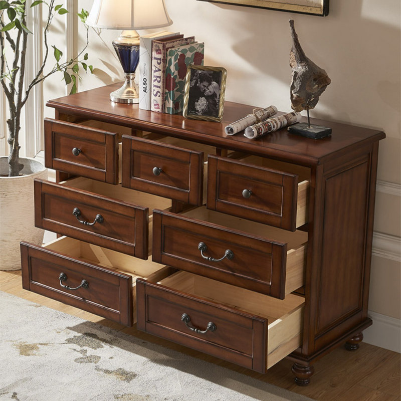 Commode d'appoint en bois massif style rétro