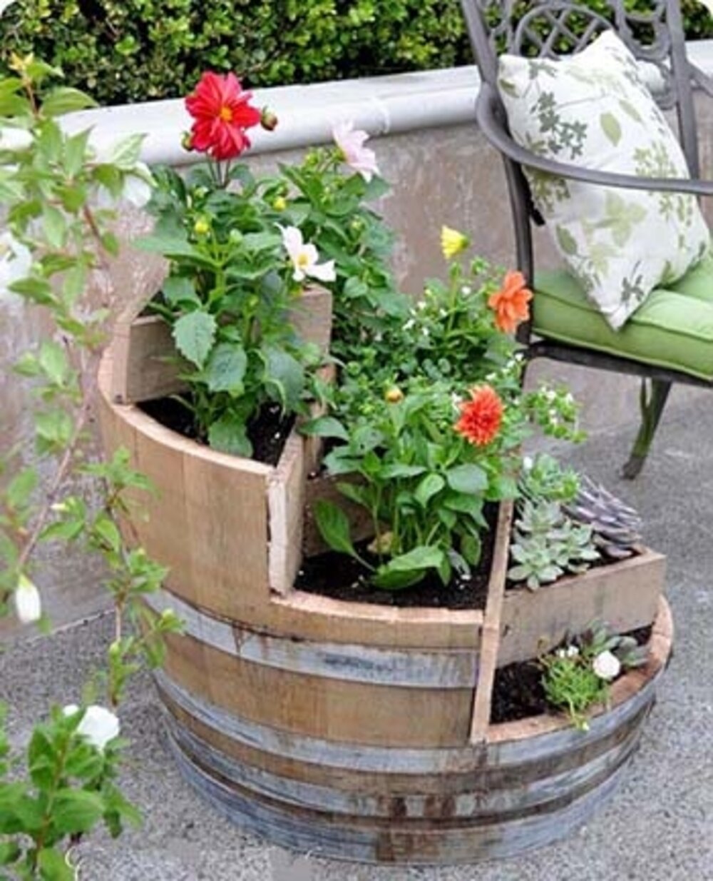 MGP Wood Barrel Planter | Wayfair