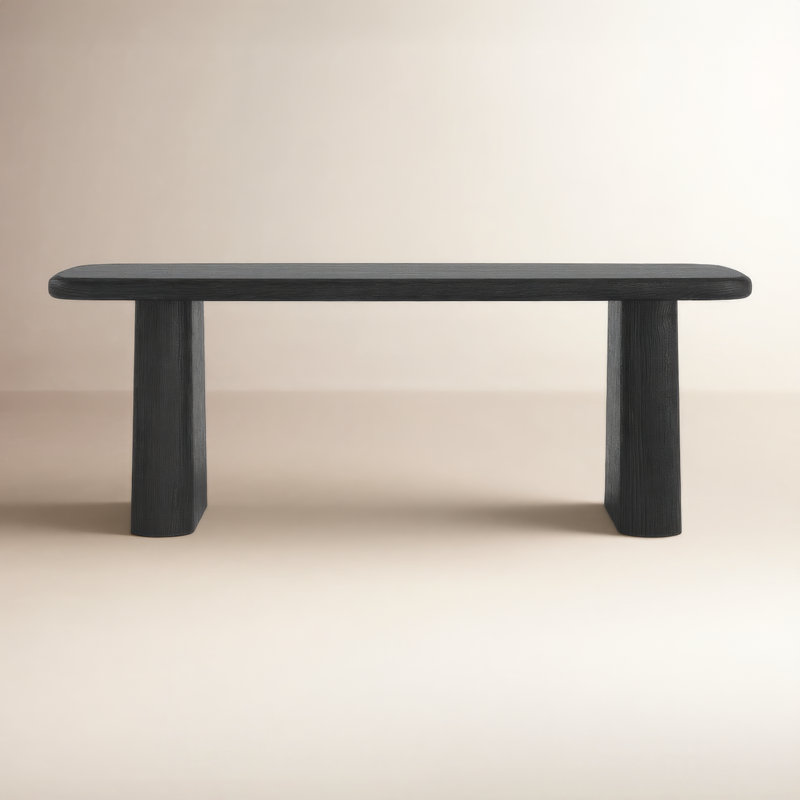 Daymon Solid Wood Dining Bench, Black