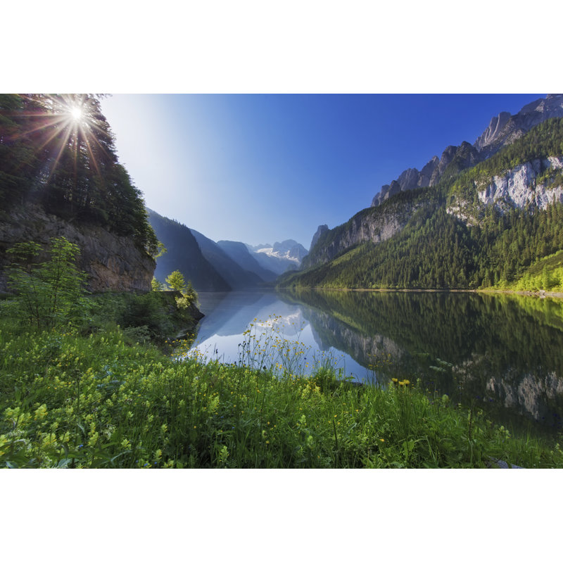 Gosausee avec le glacier Dachstein à l'arrière - réserve naturelle de l'Autrichien par Dietermeyrl, H 20 po x l 30 po
